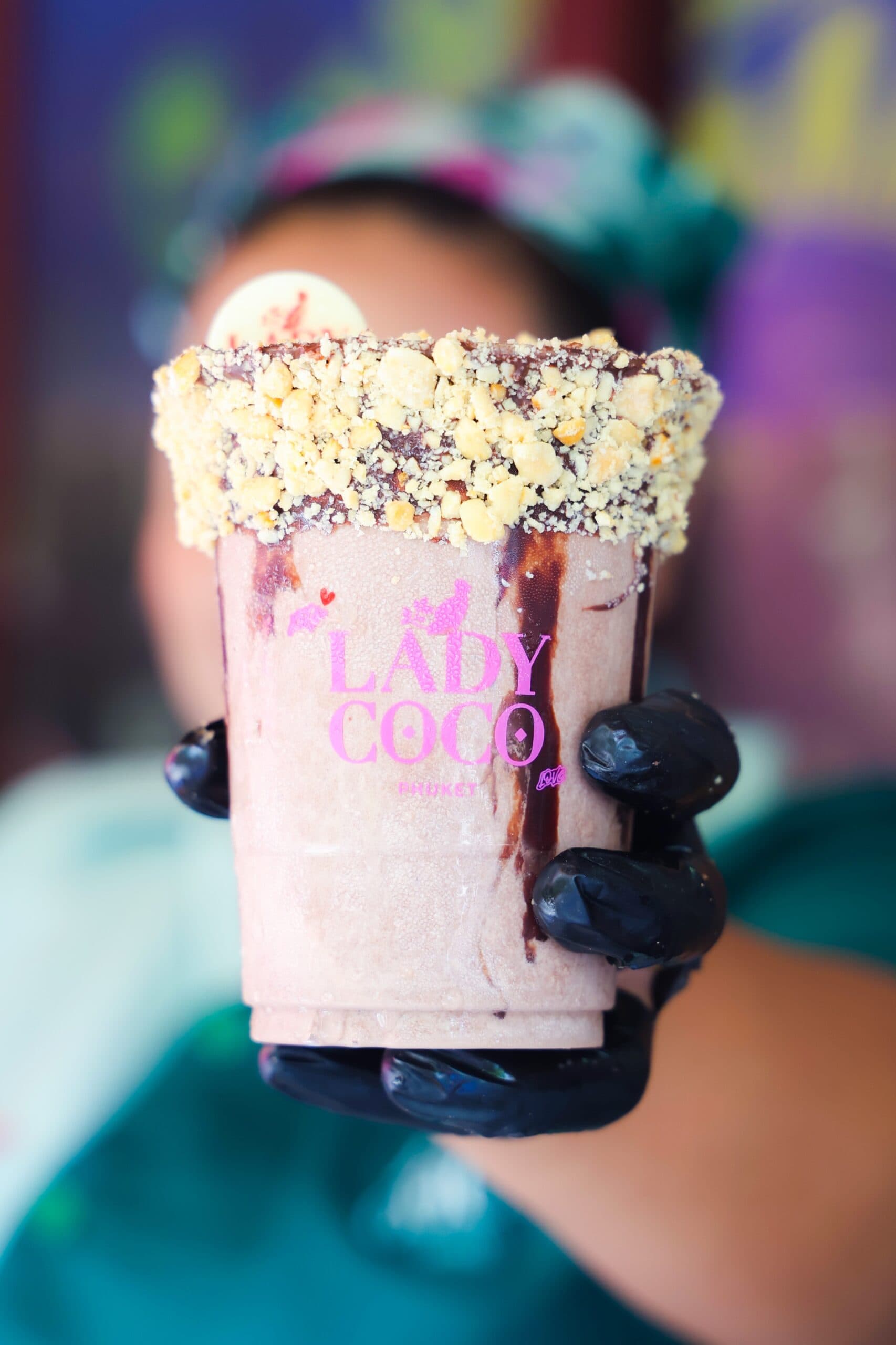 Lady Coco berry milkshake with a crumble rim